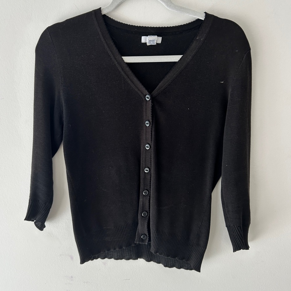 GAP Black V-Neck Cardigan Sweater